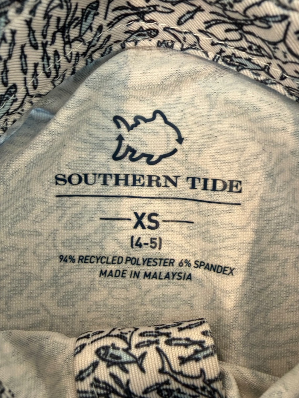 Southern Tide Boys Performance Polo XS 4-5 Fish Print - Picture 2 of 6